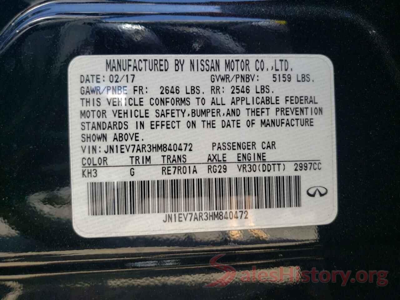 JN1EV7AR3HM840472 2017 INFINITI Q50