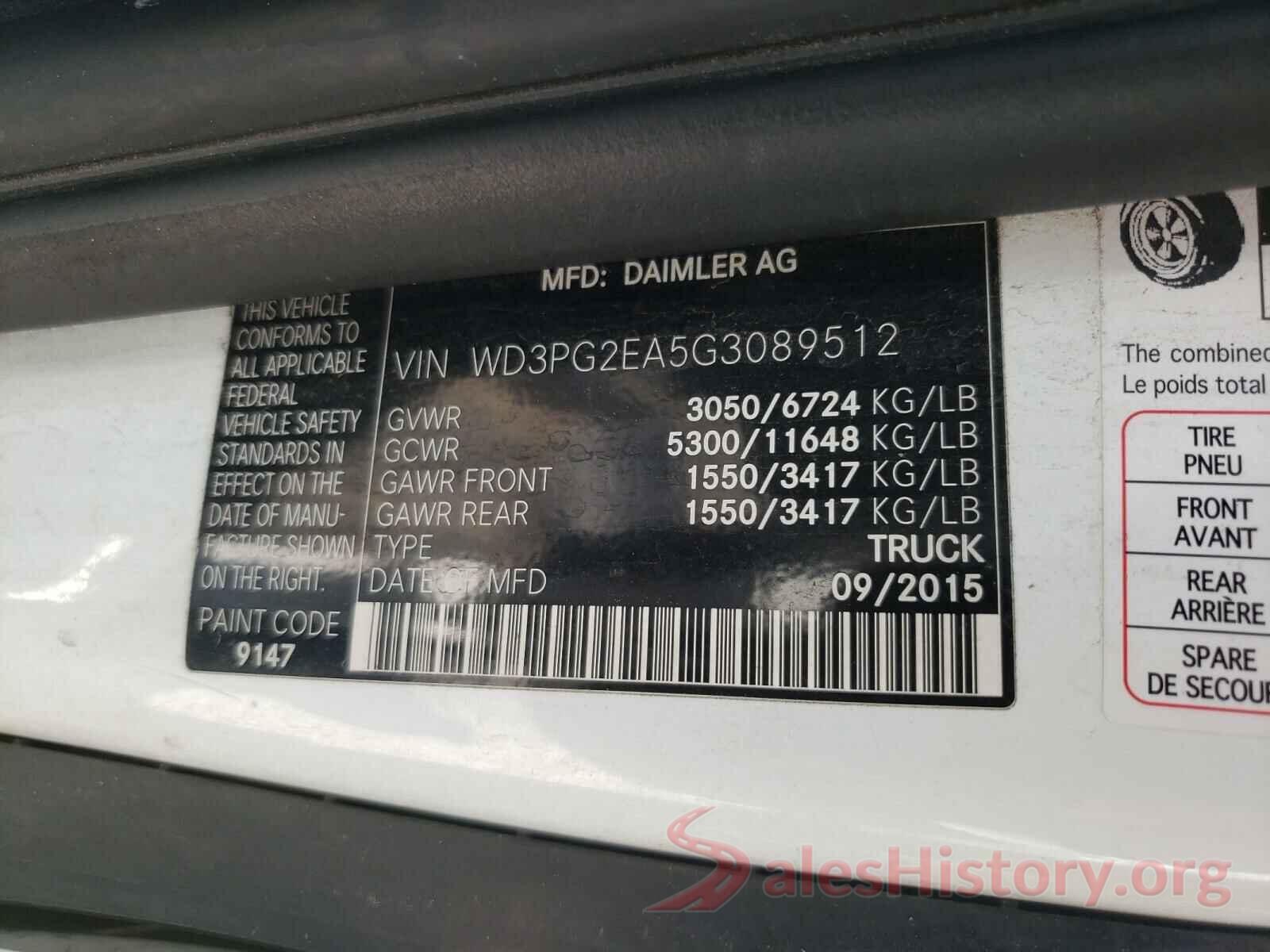 WD3PG2EA5G3089512 2016 MERCEDES-BENZ ALL OTHER