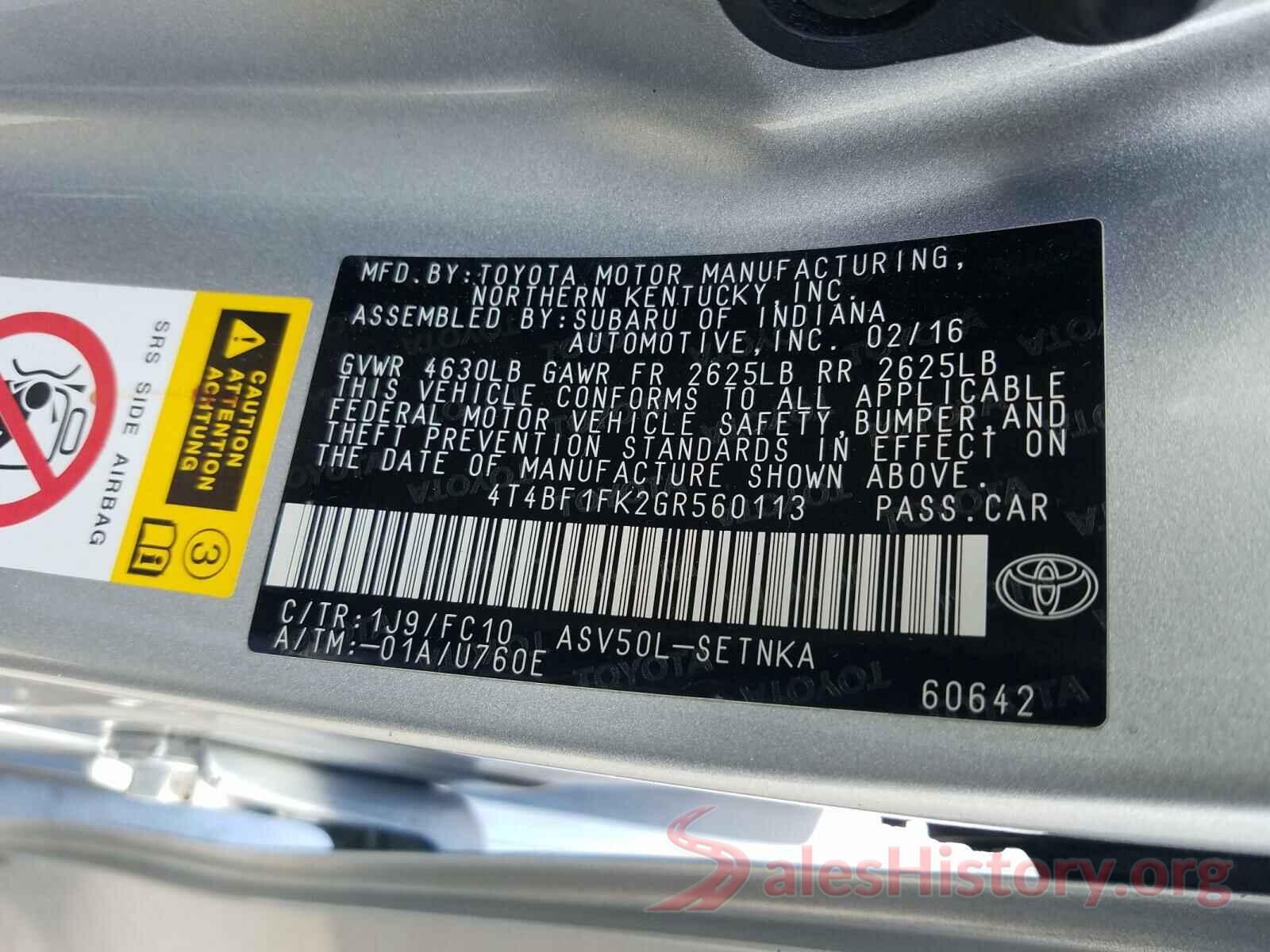 4T4BF1FK2GR560113 2016 TOYOTA CAMRY