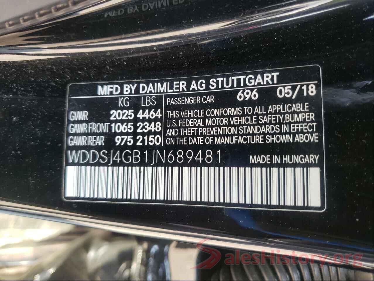 WDDSJ4GB1JN689481 2018 MERCEDES-BENZ CLA-CLASS