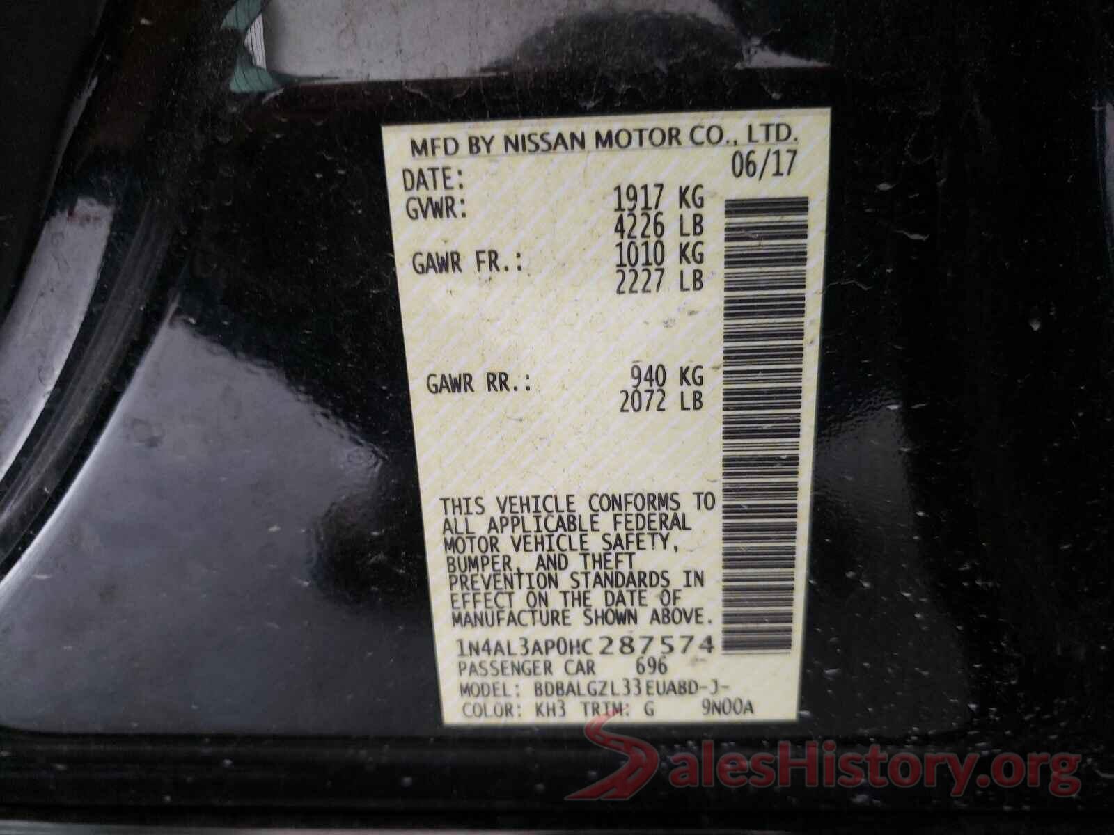 1N4AL3AP0HC287574 2017 NISSAN ALTIMA