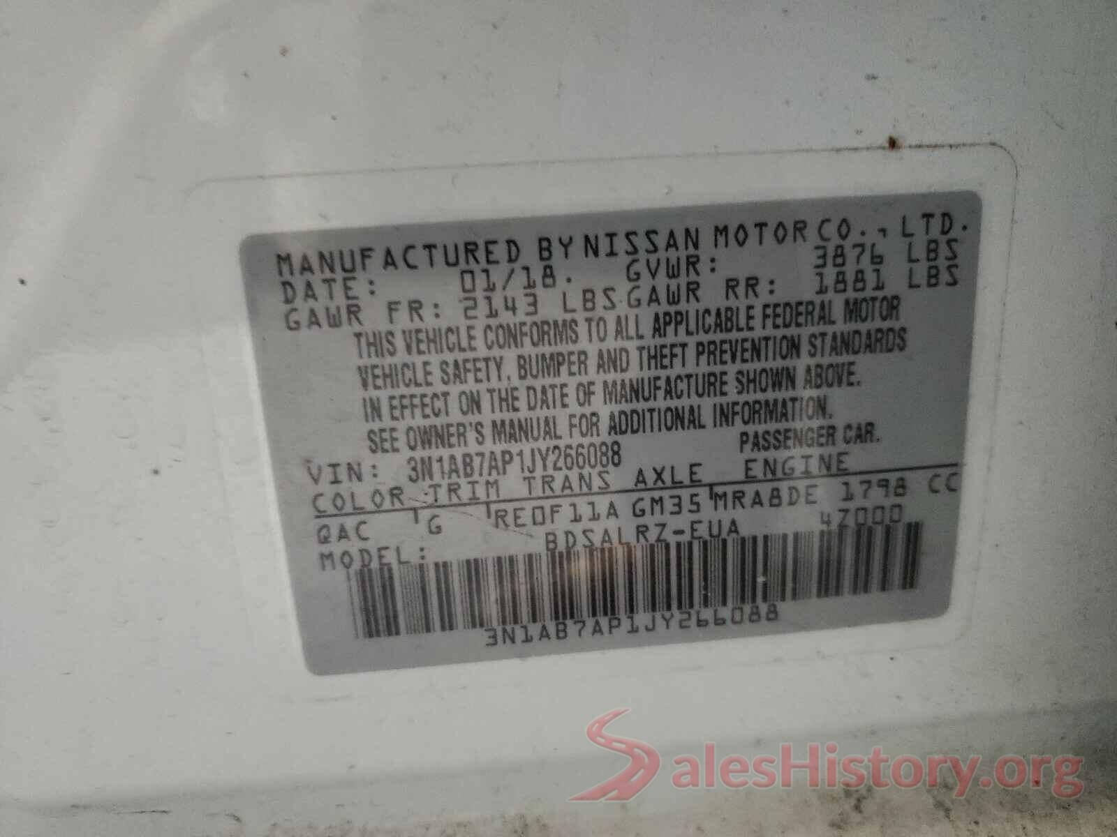 3N1AB7AP1JY266088 2018 NISSAN SENTRA