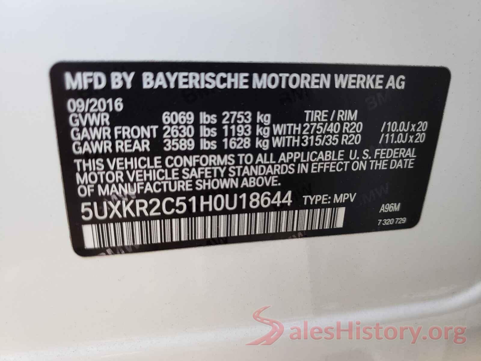 5UXKR2C51H0U18644 2017 BMW X5