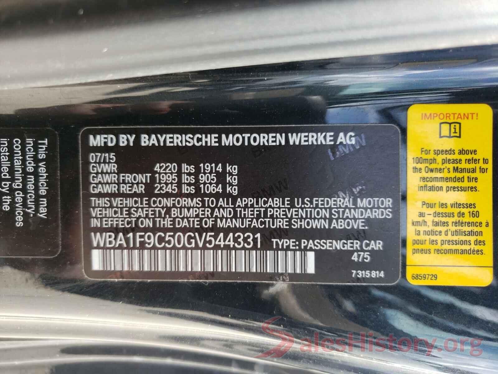 WBA1F9C50GV544331 2016 BMW 2 SERIES