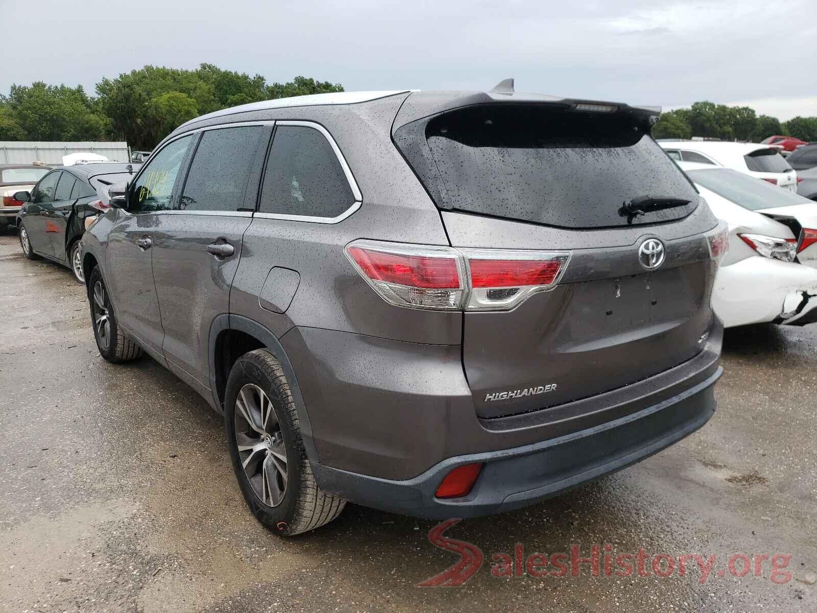 5TDKKRFH5GS162735 2016 TOYOTA HIGHLANDER