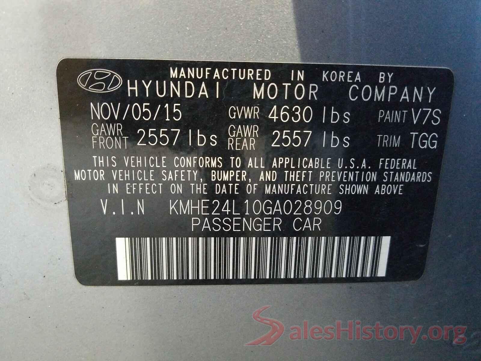 KMHE24L10GA028909 2016 HYUNDAI SONATA