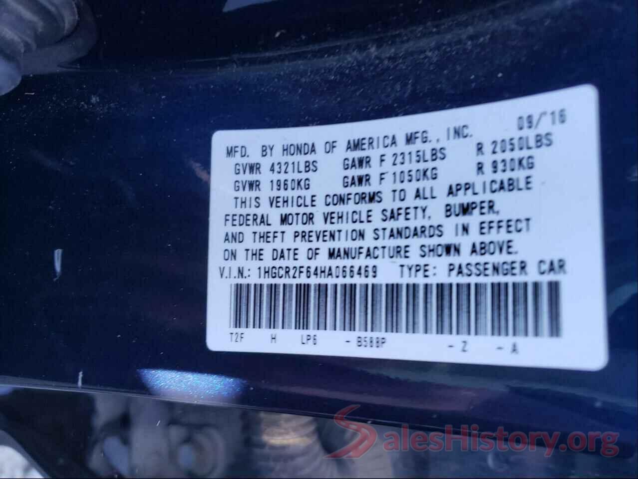 1HGCR2F64HA066469 2017 HONDA ACCORD