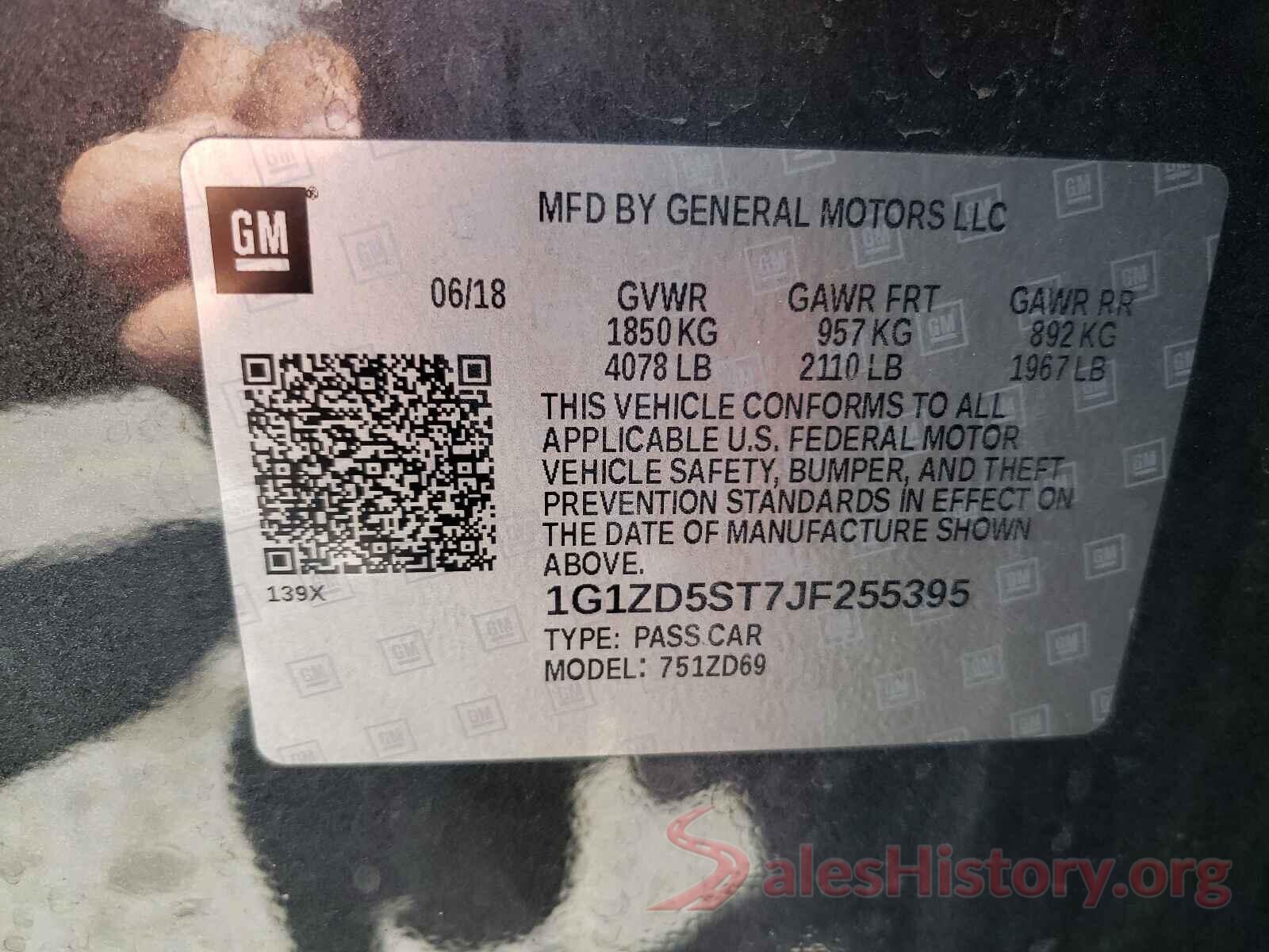 1G1ZD5ST7JF255395 2018 CHEVROLET MALIBU