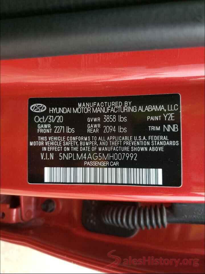 5NPLM4AG5MH007992 2021 HYUNDAI ELANTRA