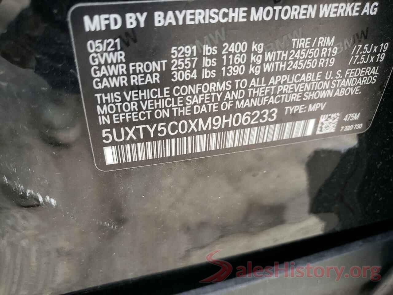 5UXTY5C0XM9H06233 2021 BMW X3