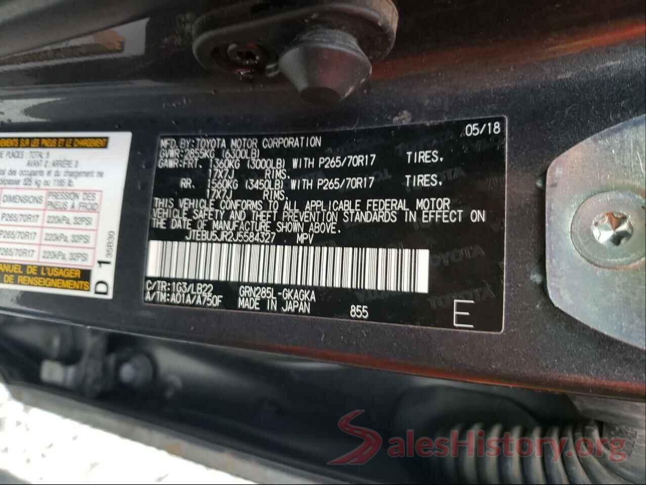 JTEBU5JR2J5584327 2018 TOYOTA 4RUNNER