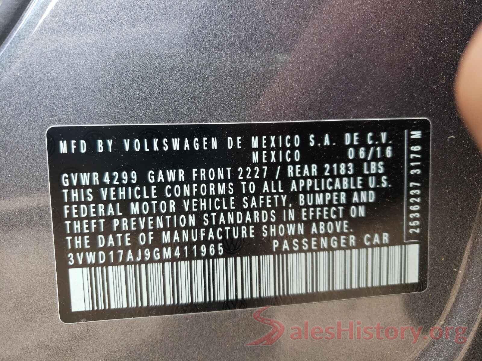 3VWD17AJ9GM411965 2016 VOLKSWAGEN JETTA