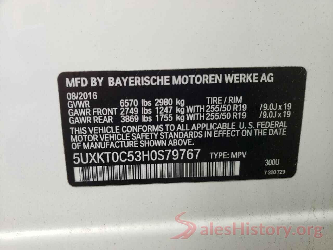 5UXKT0C53H0S79767 2017 BMW X5