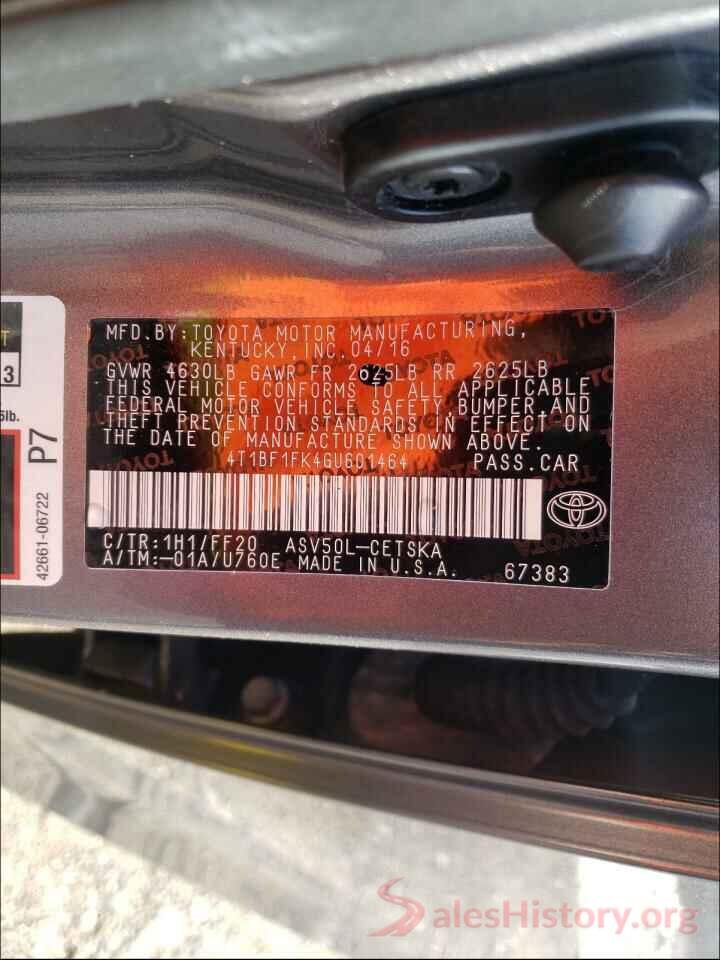 4T1BF1FK4GU601464 2016 TOYOTA CAMRY