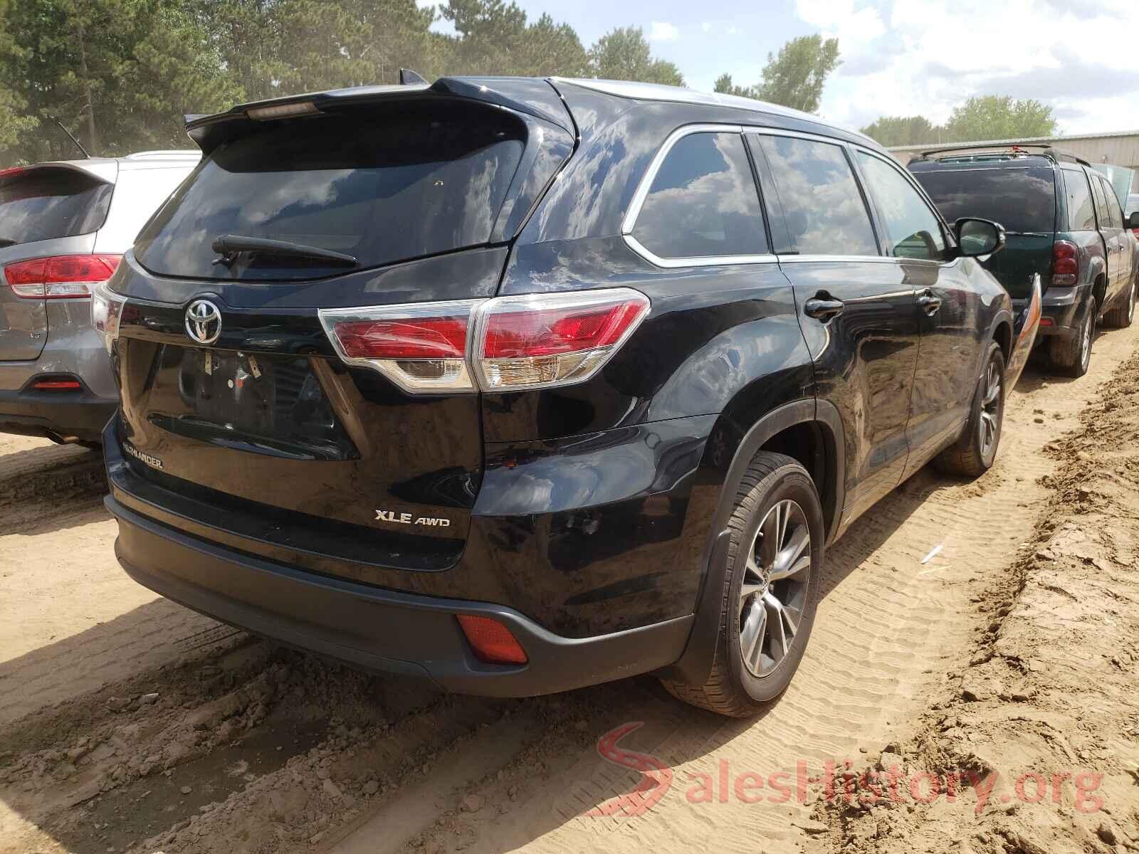 5TDJKRFH3GS504386 2016 TOYOTA HIGHLANDER