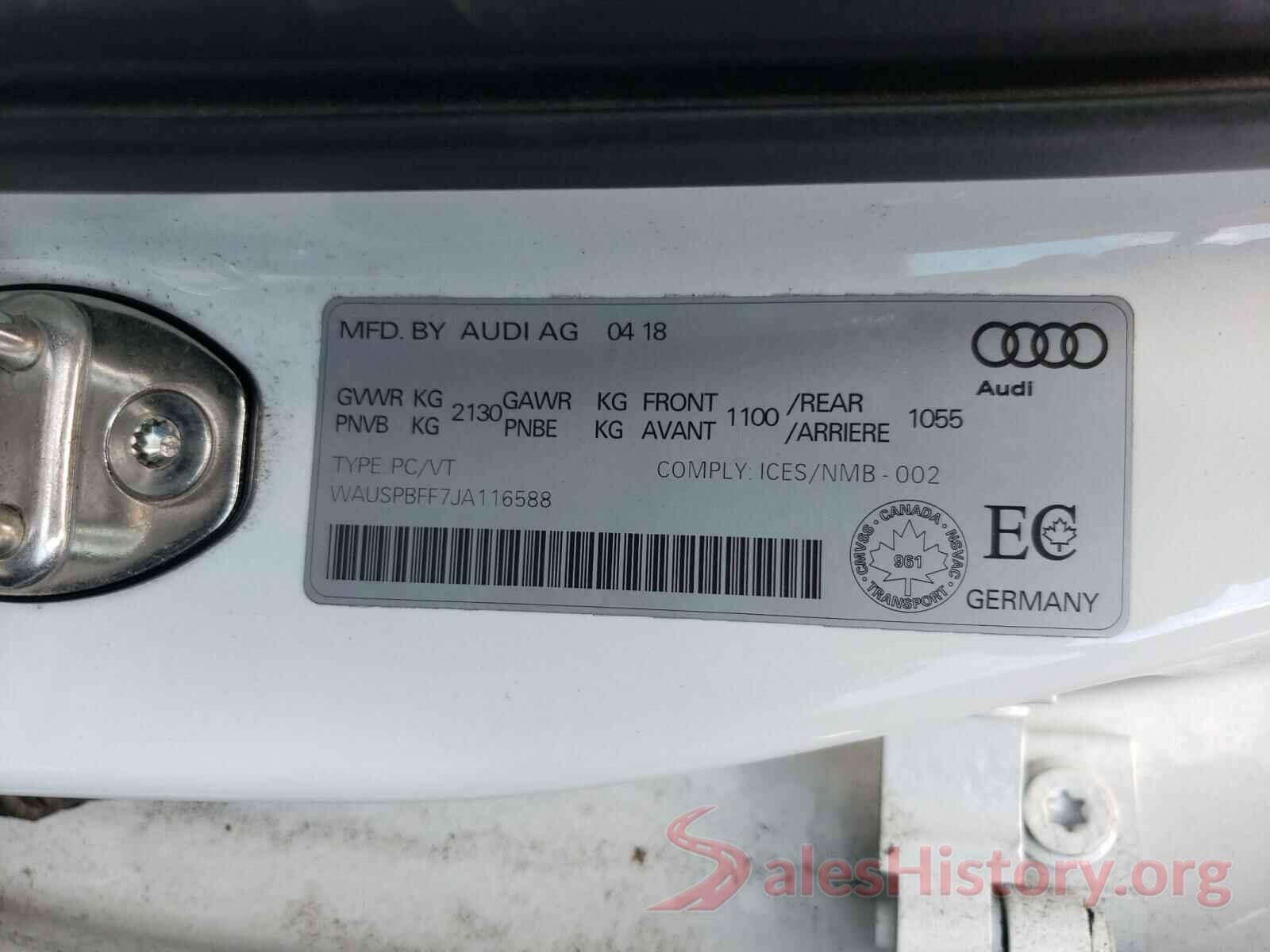 WAUSPBFF7JA116588 2018 AUDI A3