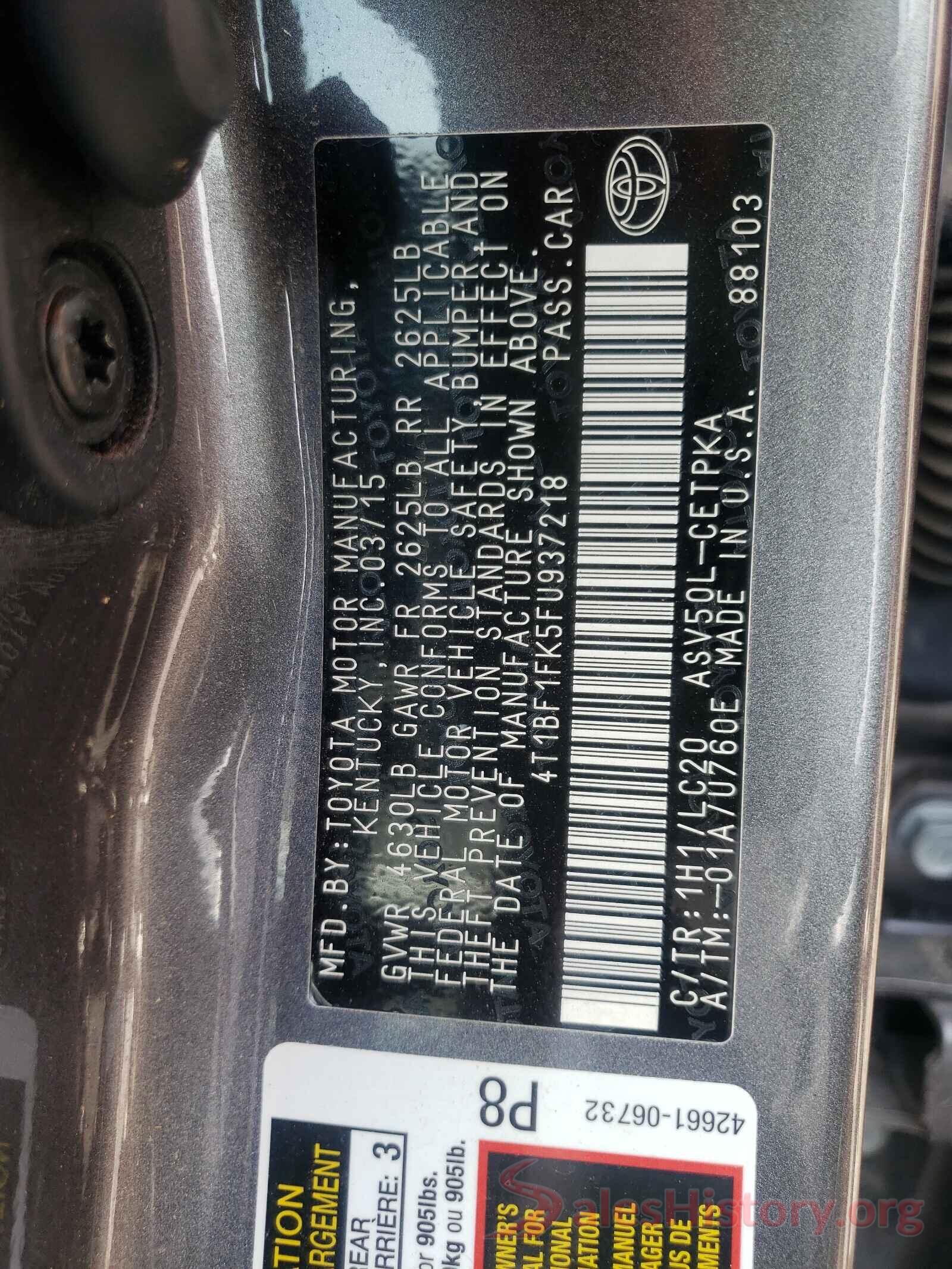 4T1BF1FK5FU937218 2015 TOYOTA CAMRY