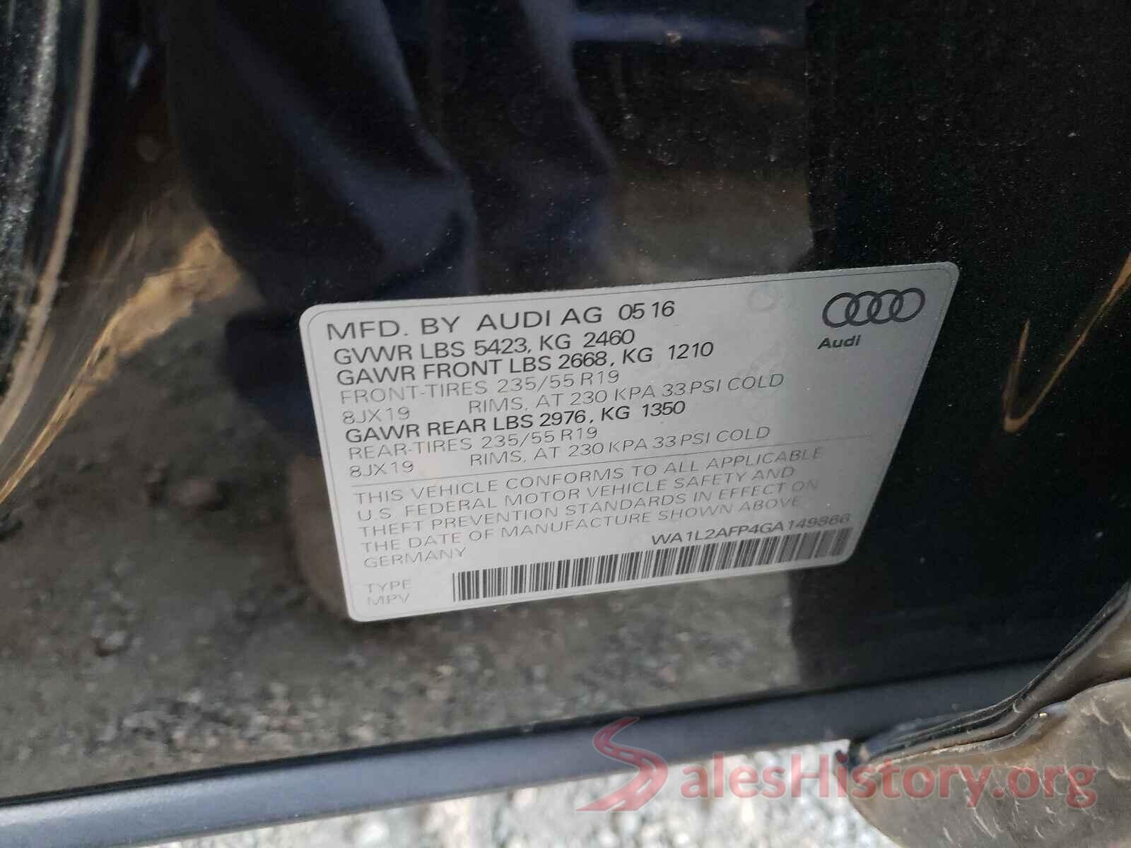 WA1L2AFP4GA149866 2016 AUDI Q5