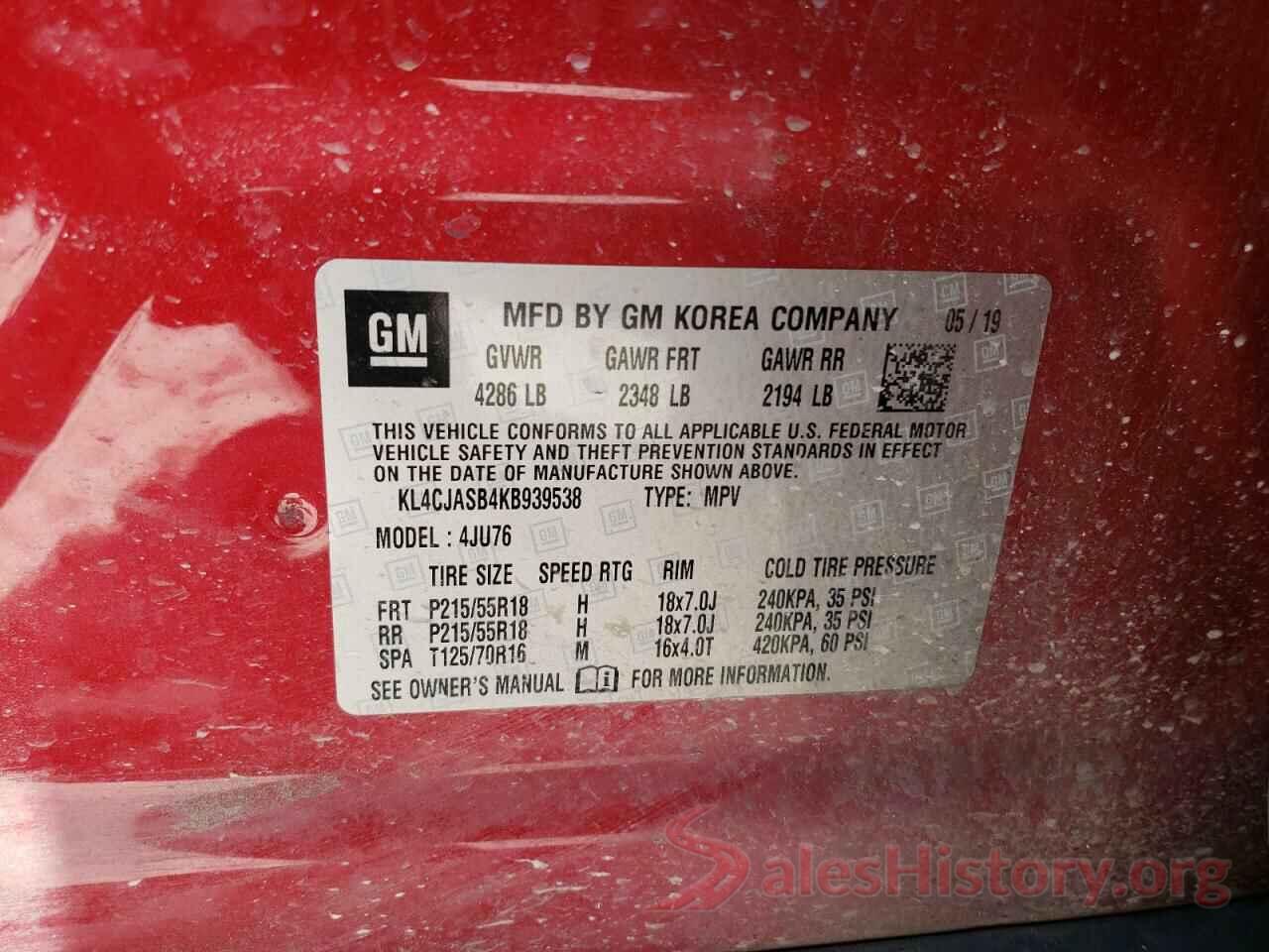 KL4CJASB4KB939538 2019 BUICK ENCORE