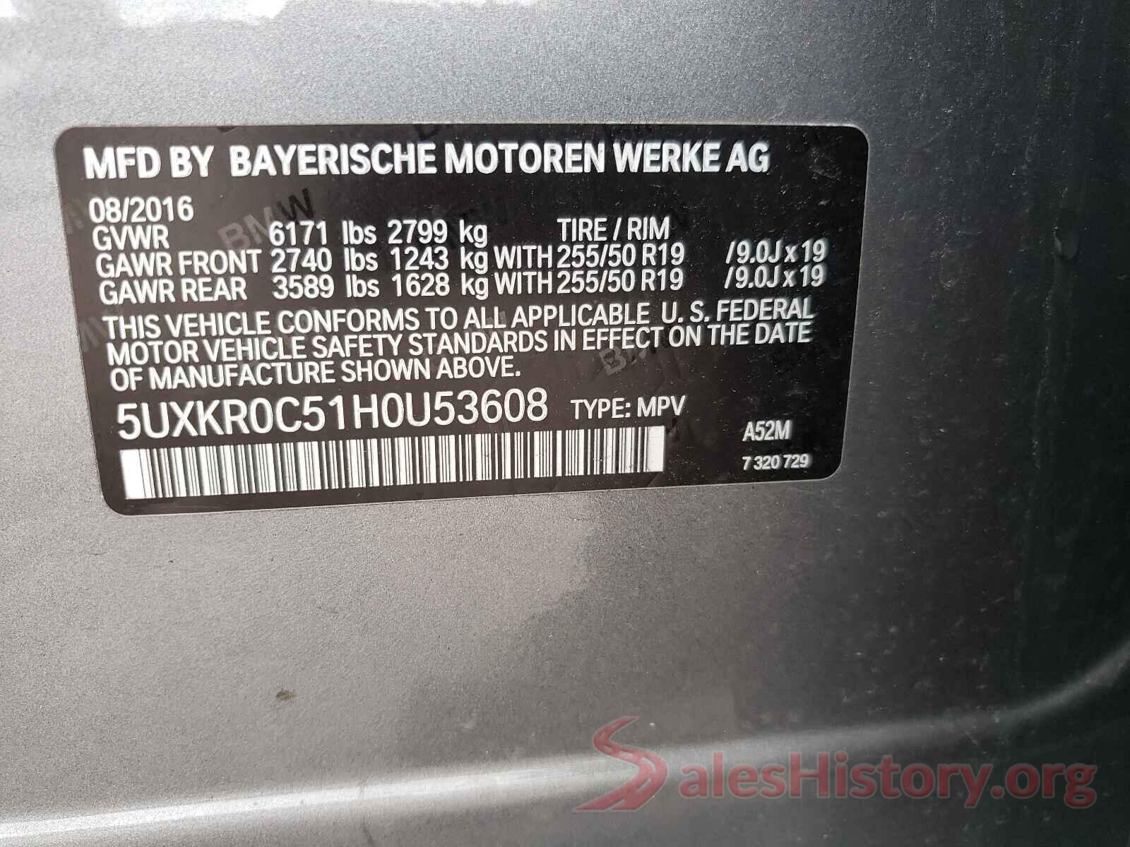 5UXKR0C51H0U53608 2017 BMW X5