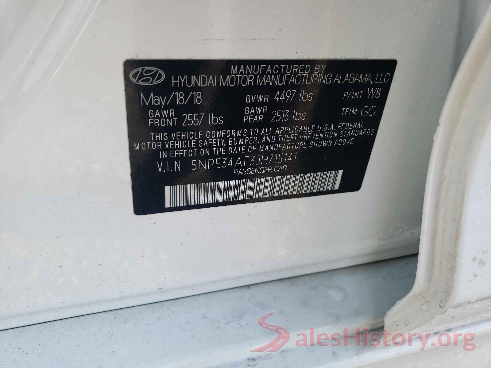 5NPE34AF3JH715141 2018 HYUNDAI SONATA