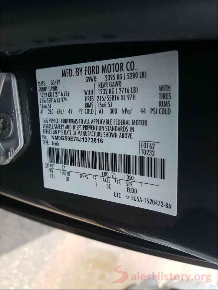 NM0GS9E78J1373816 2018 FORD TRANSIT CO