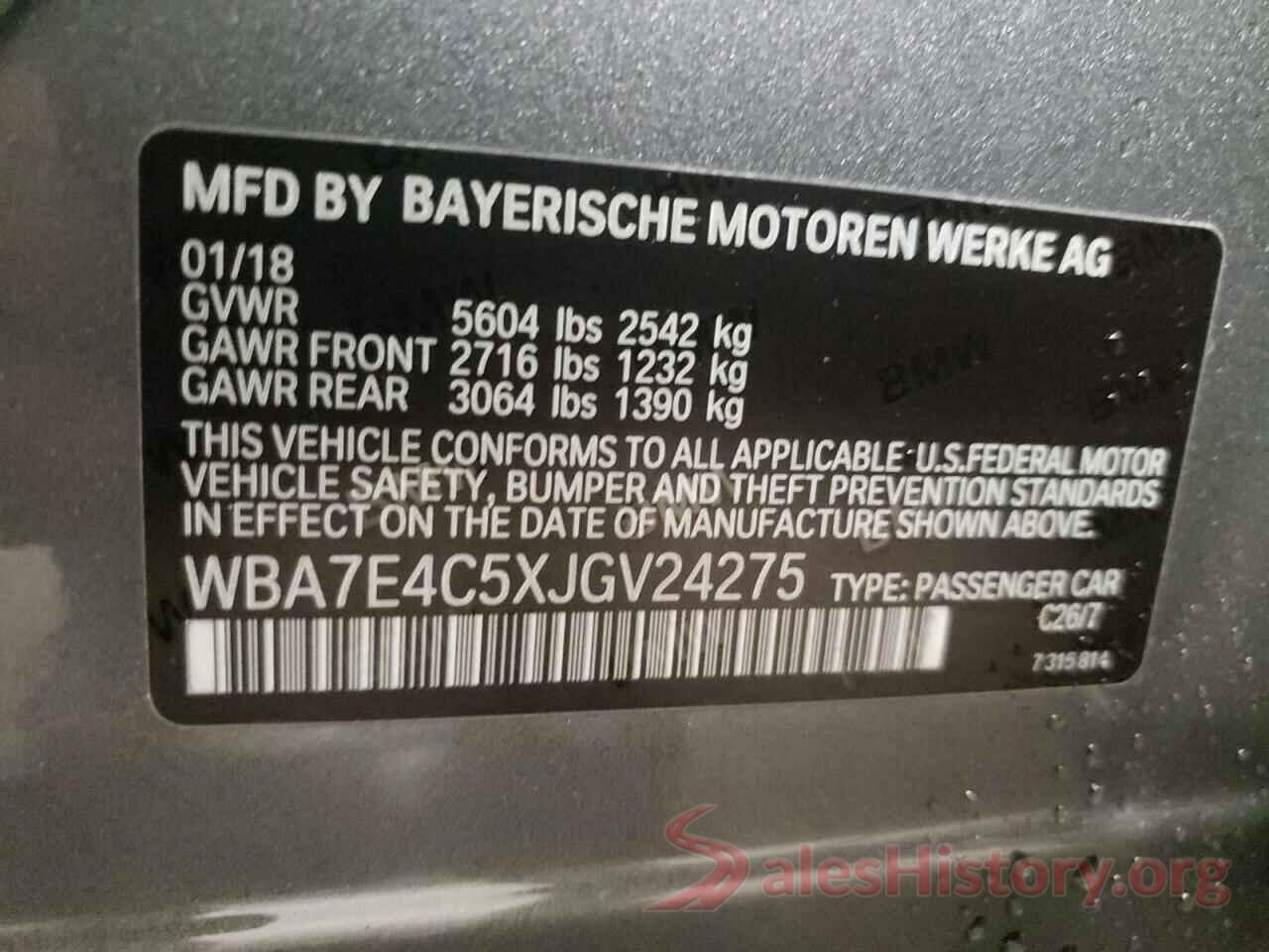 WBA7E4C5XJGV24275 2018 BMW 7 SERIES