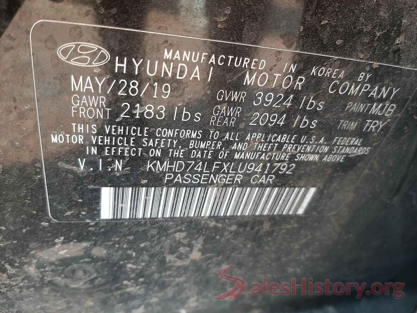 KMHD74LFXLU941792 2020 HYUNDAI ELANTRA