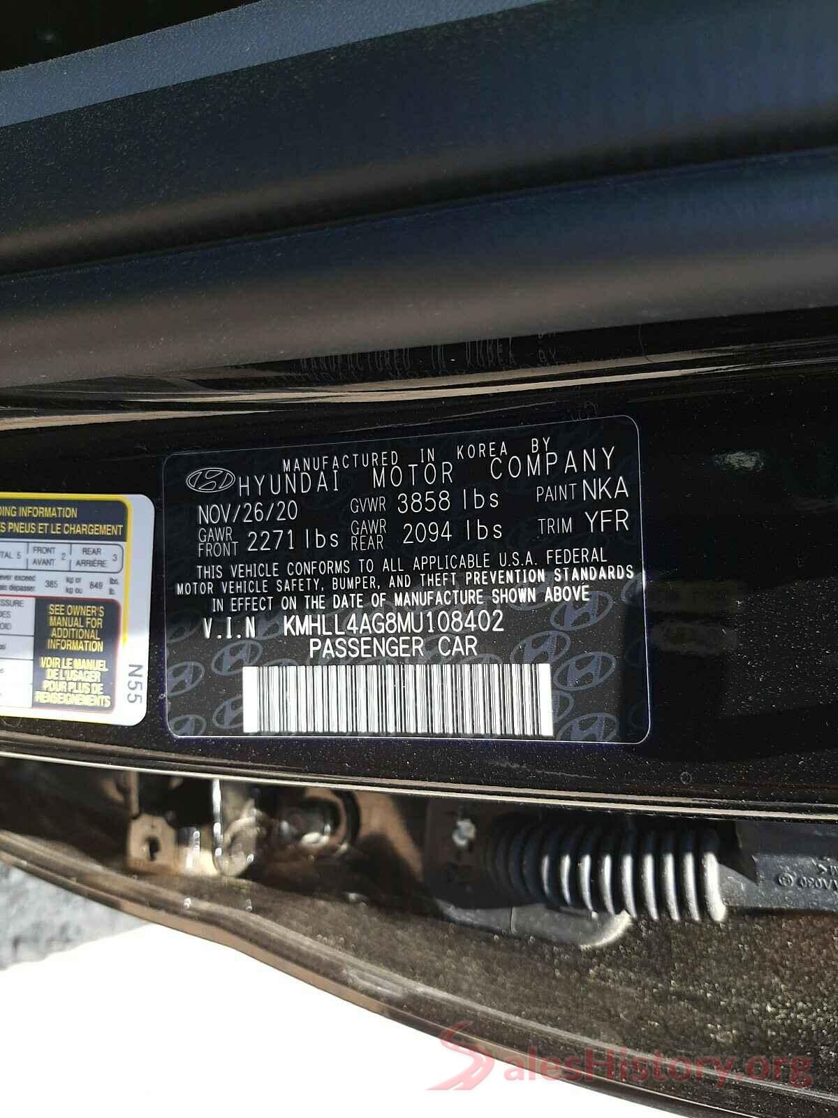 KMHLL4AG8MU108402 2021 HYUNDAI ELANTRA