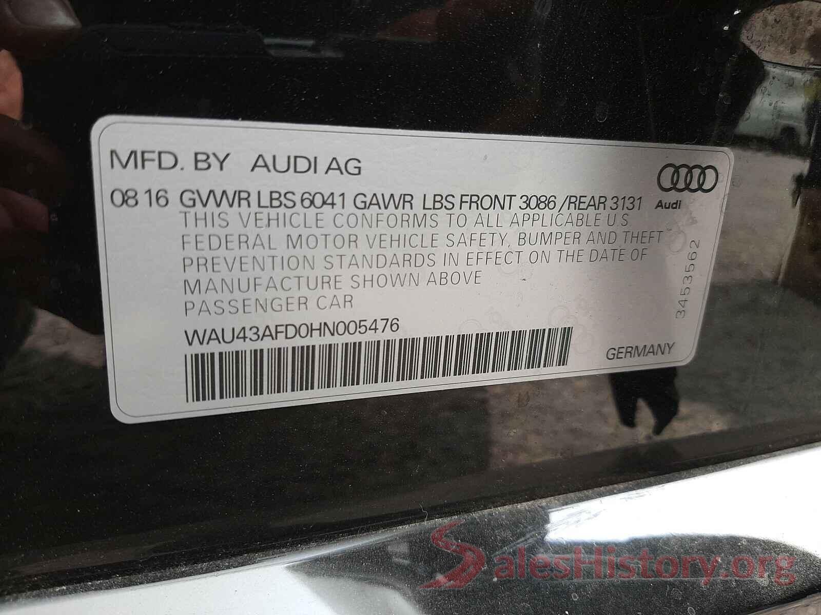 WAU43AFD0HN005476 2017 AUDI A8