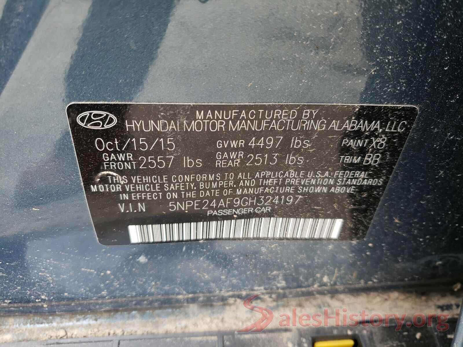 5NPE24AF9GH324197 2016 HYUNDAI SONATA