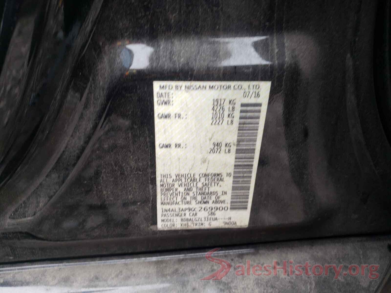 1N4AL3AP9GC269900 2016 NISSAN ALTIMA