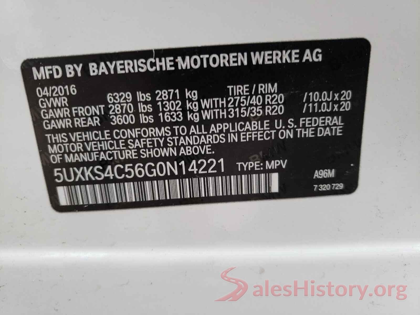 5UXKS4C56G0N14221 2016 BMW X5