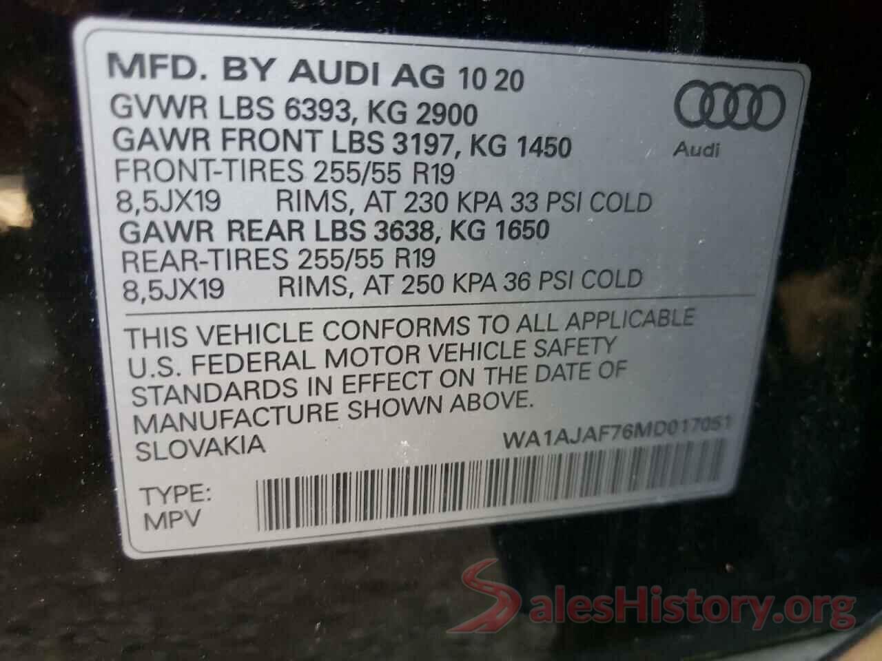 WA1AJAF76MD017051 2021 AUDI Q7