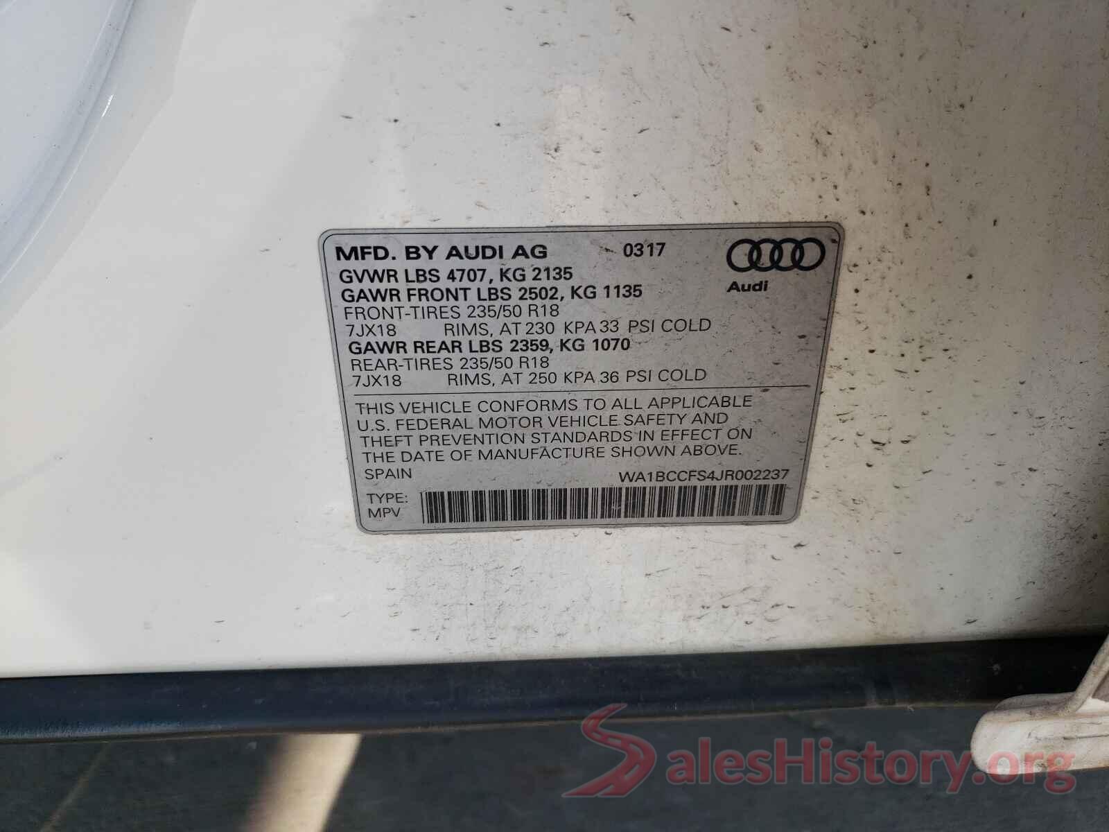 WA1BCCFS4JR002237 2018 AUDI Q3