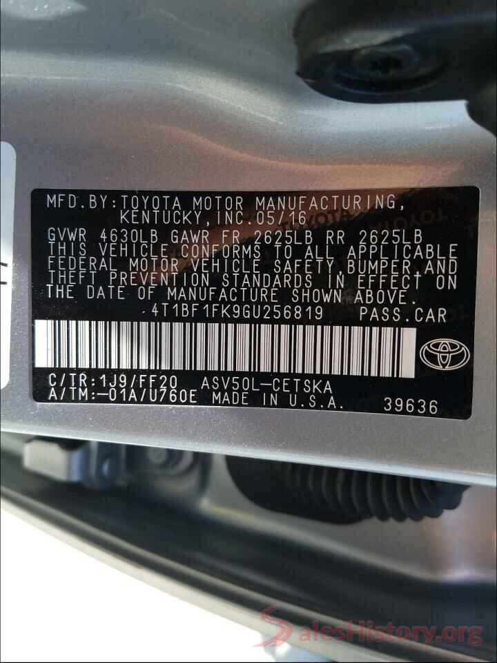 4T1BF1FK9GU256819 2016 TOYOTA CAMRY