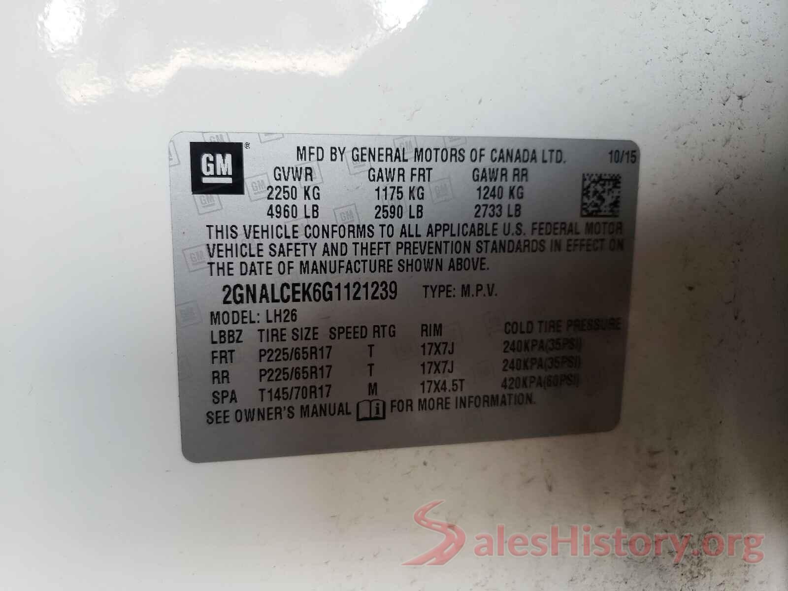 2GNALCEK6G1121239 2016 CHEVROLET EQUINOX