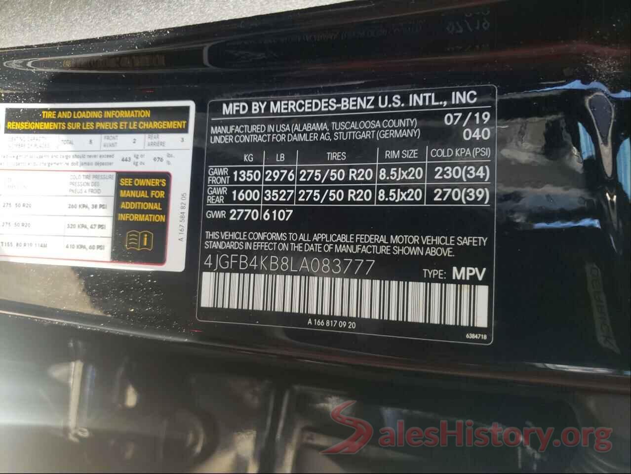 4JGFB4KB8LA083777 2020 MERCEDES-BENZ GLE-CLASS