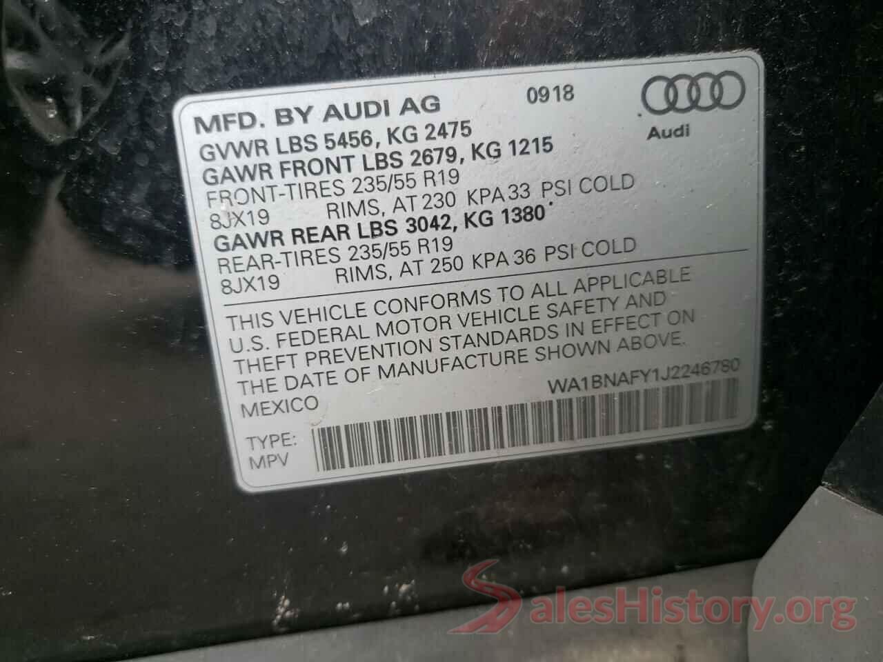 WA1BNAFY1J2246780 2018 AUDI Q5