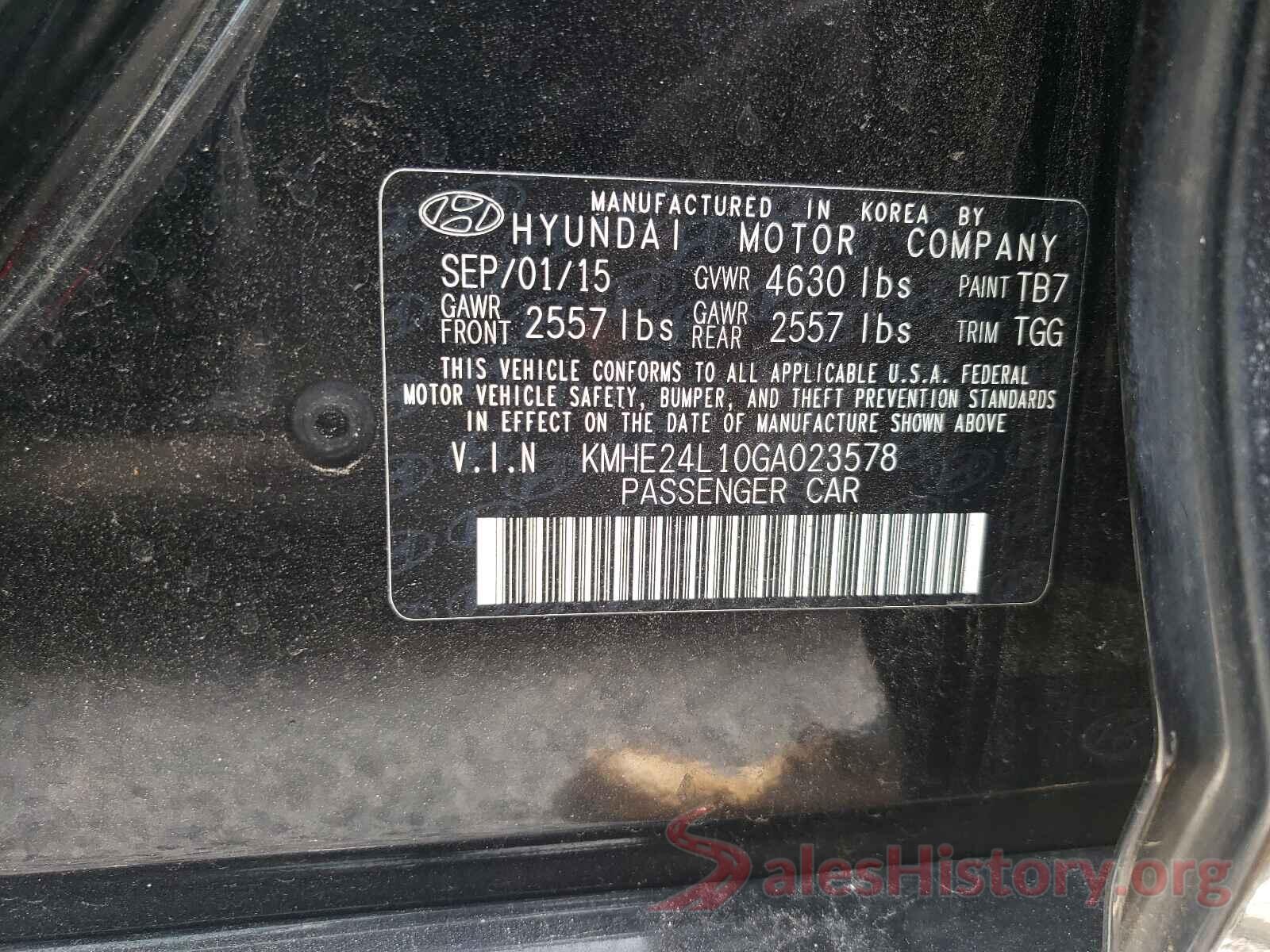 KMHE24L10GA023578 2016 HYUNDAI SONATA