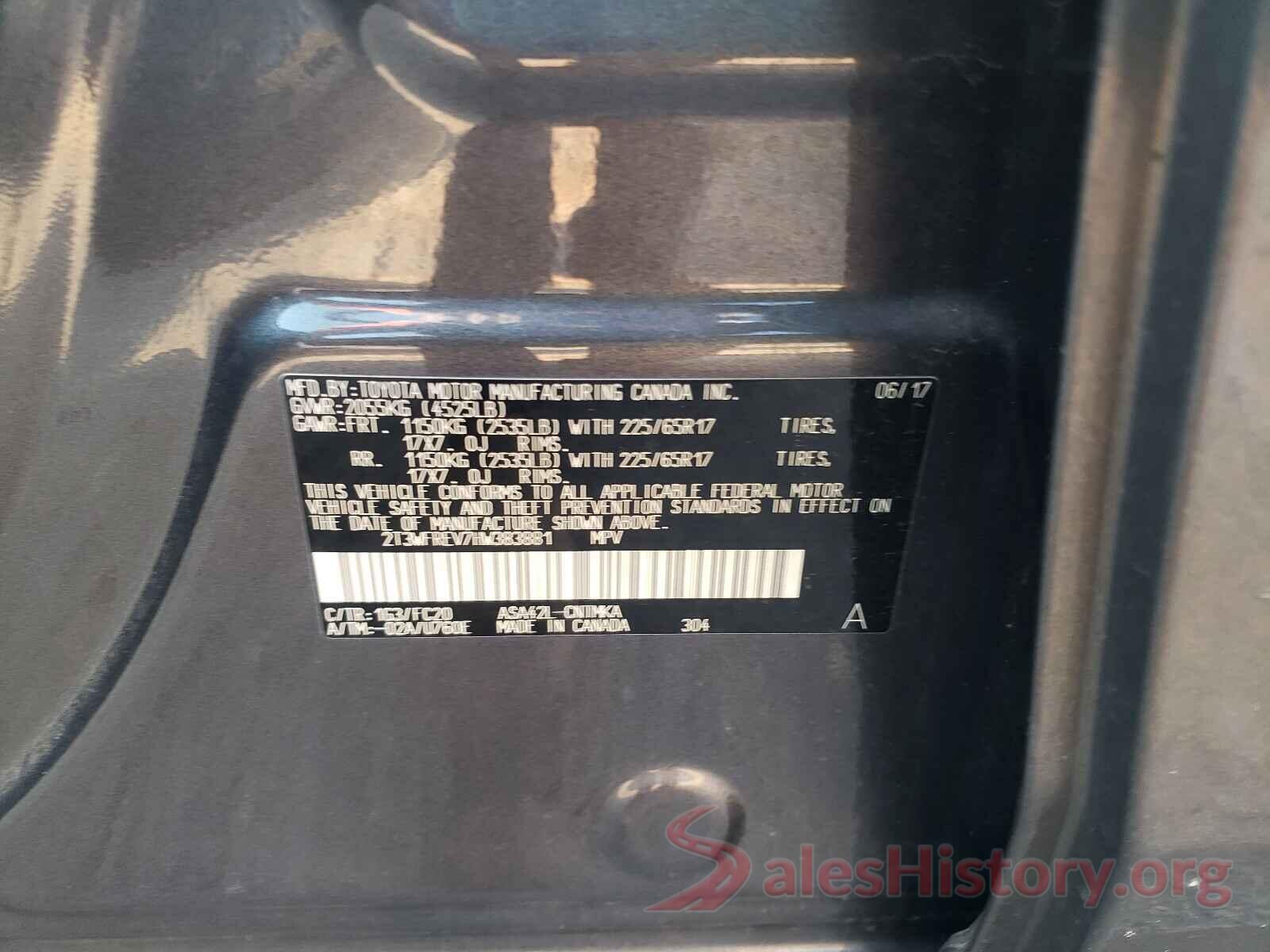 2T3WFREV7HW383881 2017 TOYOTA RAV4