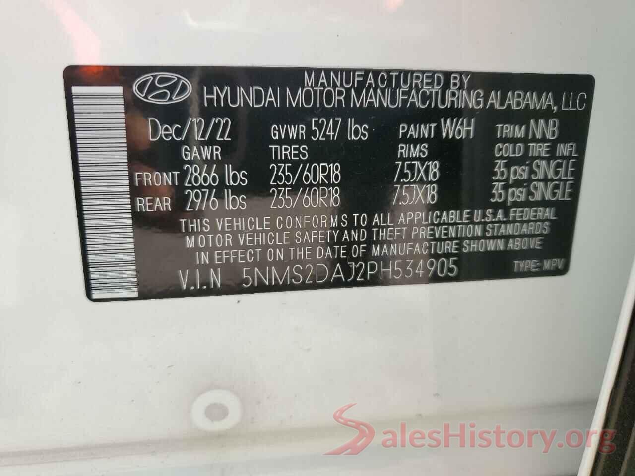 5NMS2DAJ2PH534905 2023 HYUNDAI SANTA FE