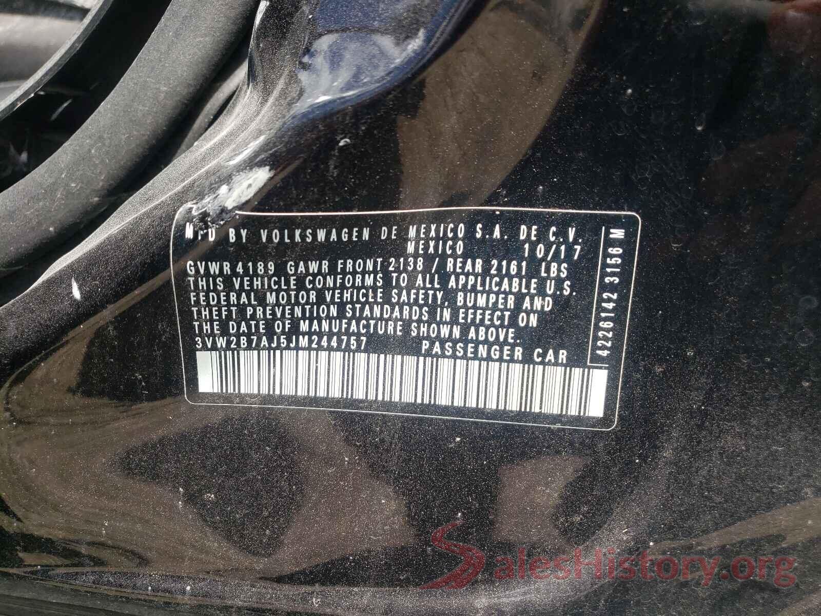 3VW2B7AJ5JM244757 2018 VOLKSWAGEN JETTA