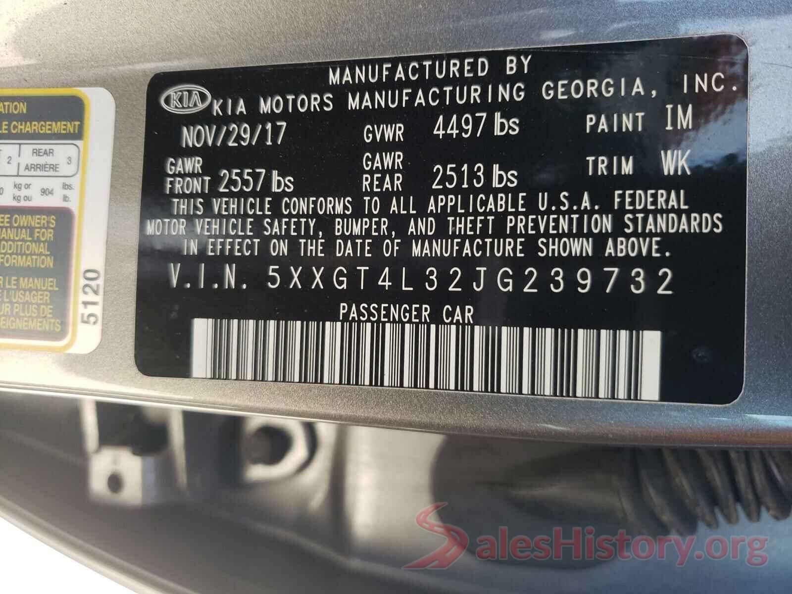 5XXGT4L32JG239732 2018 KIA OPTIMA