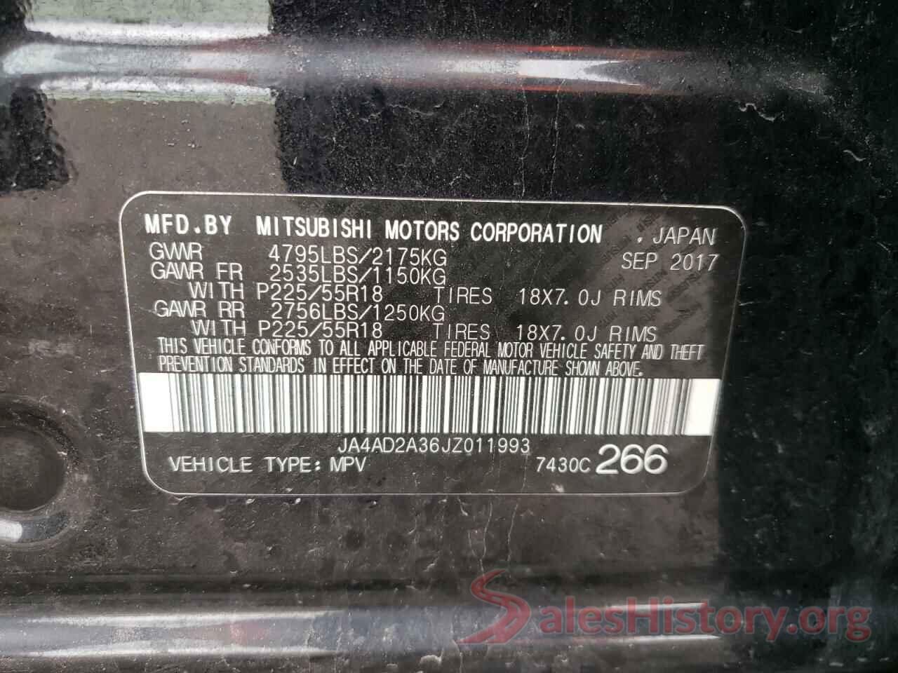 JA4AD2A36JZ011993 2018 MITSUBISHI OUTLANDER