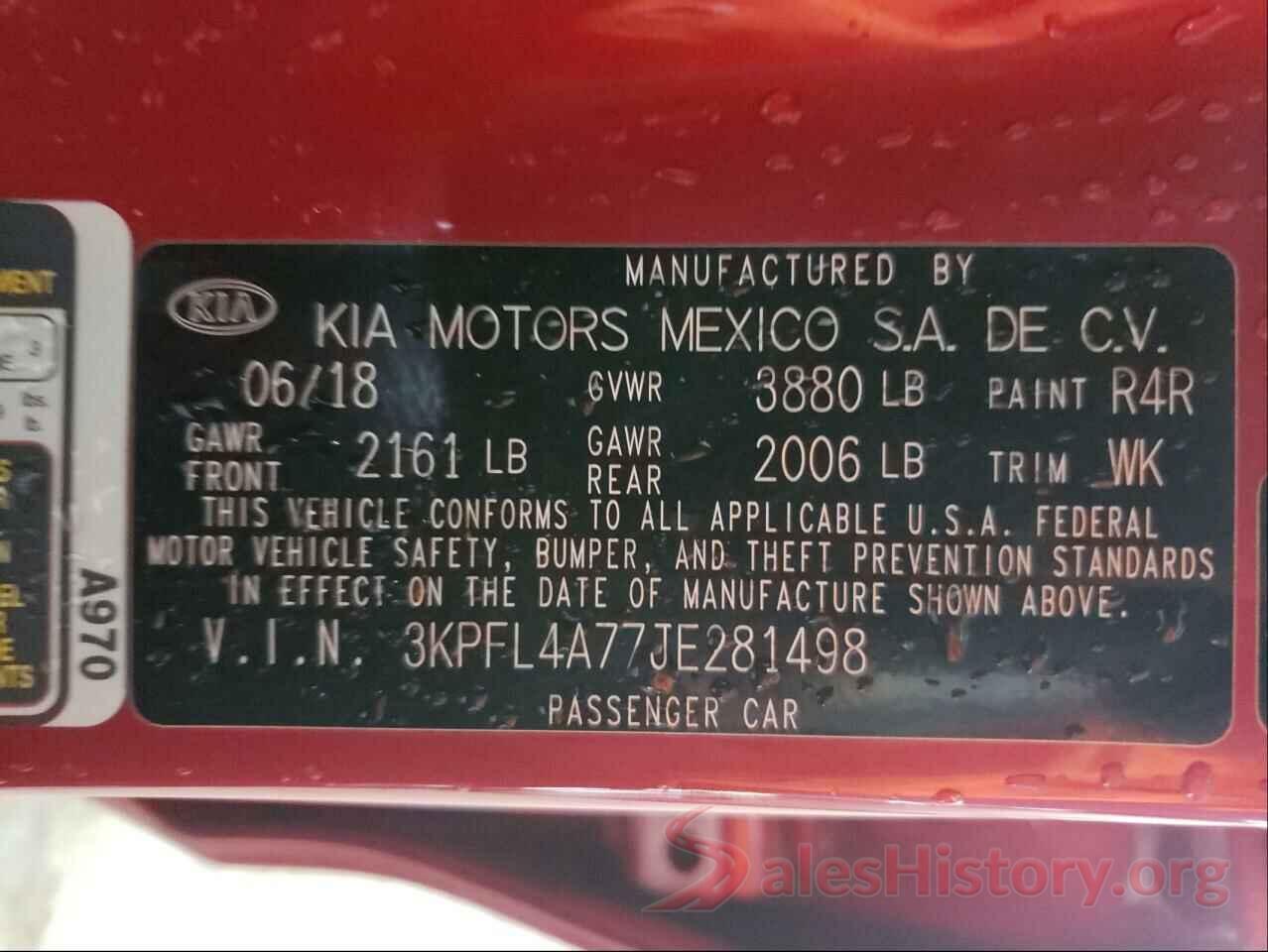 3KPFL4A77JE281498 2018 KIA FORTE