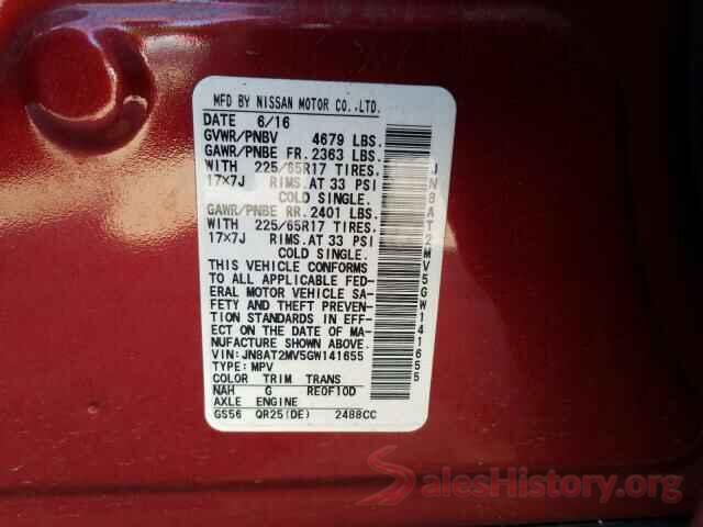 JN8AT2MV5GW141655 2016 NISSAN ROGUE