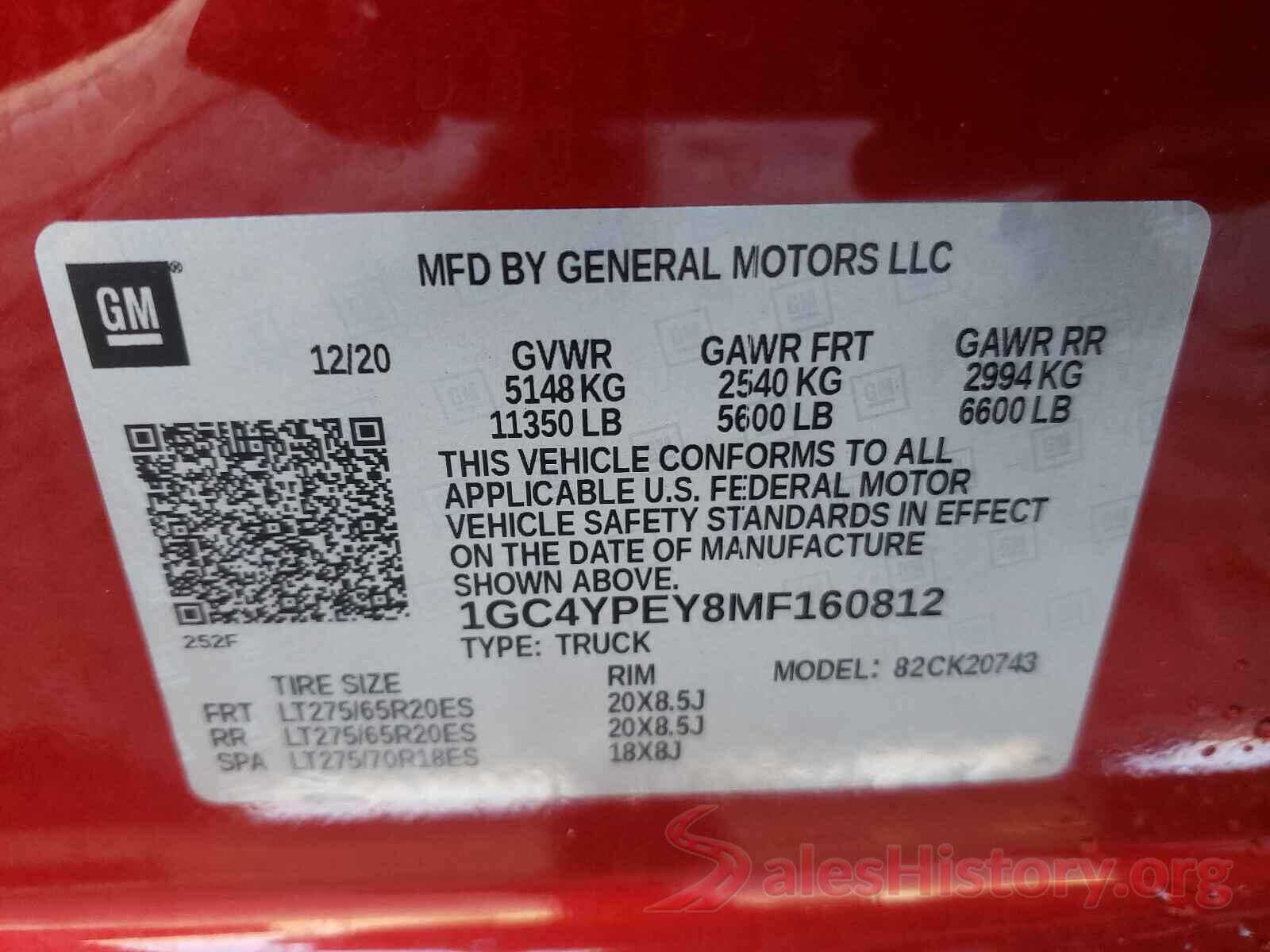 1GC4YPEY8MF160812 2021 CHEVROLET SILVERADO