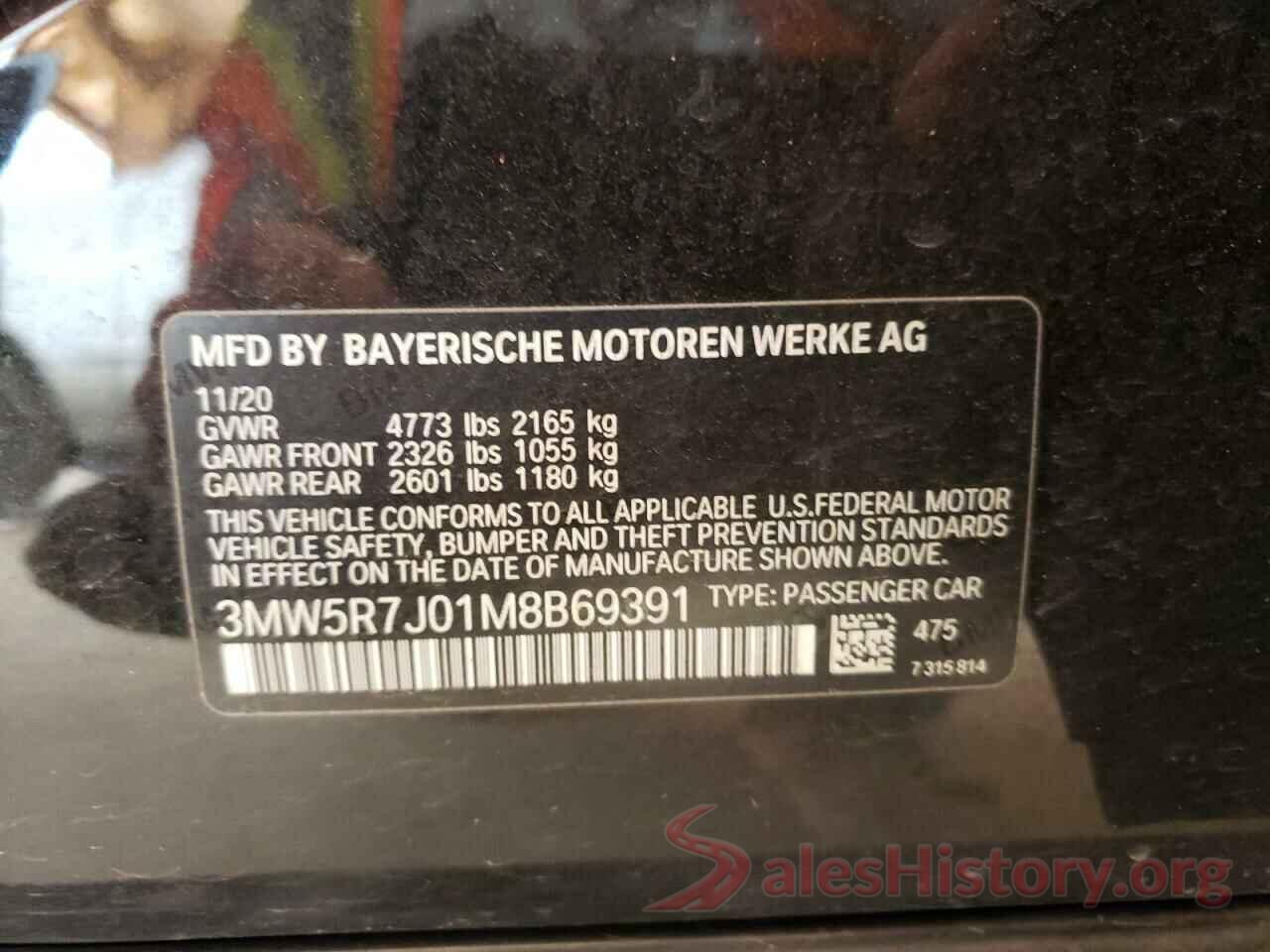 3MW5R7J01M8B69391 2021 BMW 3 SERIES