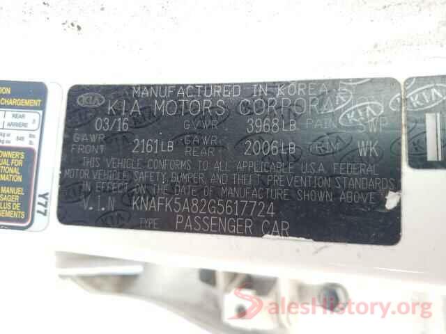 KNAFK5A82G5617724 2016 KIA FORTE